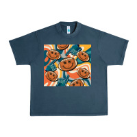 Midnight Navy football smiley face Urban Heavy Tee - BarkalooDesign