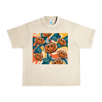 Sandshell football smiley face Urban Heavy Tee - BarkalooDesign