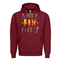 Burgundy mr fix it Zipper Hoodie - HRA Design Shop