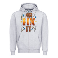 Heather Grey mr fix it Zipper Hoodie - HRA Design Shop