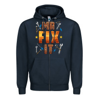 Navy mr fix it Zipper Hoodie - HRA Design Shop