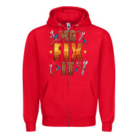 Red mr fix it Zipper Hoodie - HRA Design Shop