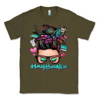 Army Green small business messy bun Classic Tee - Zillion Design Studio