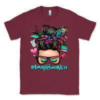 Burgundy small business messy bun Classic Tee - Zillion Design Studio