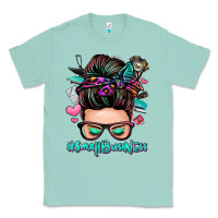 Seafoam small business messy bun Classic Tee - Zillion Design Studio
