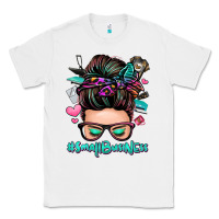 White small business messy bun Classic Tee - Zillion Design Studio
