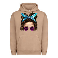Pigment Burro Messy Bun Mom And Pink Leopard Sunglasses Urban Hoodie - BundleAndBundleShop