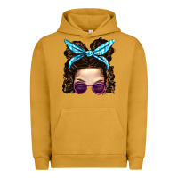 Pigment Peanut Butter Messy Bun Mom And Pink Leopard Sunglasses Urban Hoodie - BundleAndBundleShop