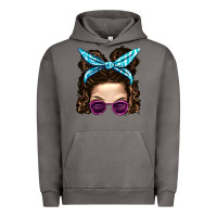 Pigment Tornado Messy Bun Mom And Pink Leopard Sunglasses Urban Hoodie - BundleAndBundleShop
