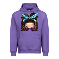 Tulip Messy Bun Mom And Pink Leopard Sunglasses Urban Hoodie - BundleAndBundleShop