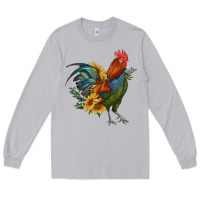 Moon Dust rooster with sunflowers Long Sleeve Tee - RanaPortraitStore
