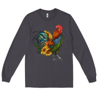 Smoke rooster with sunflowers Long Sleeve Tee - RanaPortraitStore