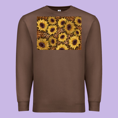 Sunflower Leopard Background 3200x2400 Premium Sweatshirt Designed By Adodesignshop