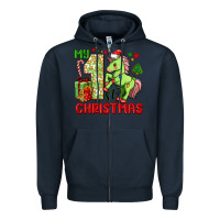 Navy my first christmas unicorn Zipper Hoodie - FaDigitalArtStudio