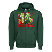 Sports Green my first christmas unicorn Zipper Hoodie - FaDigitalArtStudio