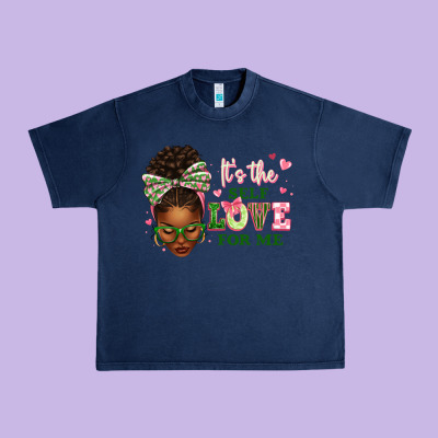 Urban Heavy Tee sorority colors it's the self love for me afro wom