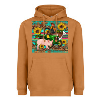 Meerkat western farm tractor pig rooster cow sunflowers Heavyweight Hoodie - Artiststas
