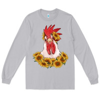 Moon Dust rooster head with sunflowers Long Sleeve Tee - RanaPortraitStore