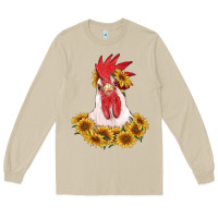 Mushroom rooster head with sunflowers Long Sleeve Tee - RanaPortraitStore