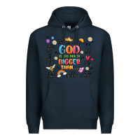 Navy god is so much bigger than... Premium Hoodie - MaliasSmallBusiness