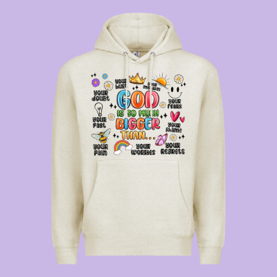 God Is So Much Bigger Than... Premium Hoodie Designed By Maliassmallbusiness