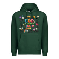 Sports Green god is so much bigger than... Premium Hoodie - MaliasSmallBusiness