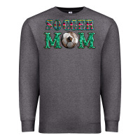 Charcoal Heather soccer mom with leopard ball and serape leopard Premium Sweatshirt - Artiststas