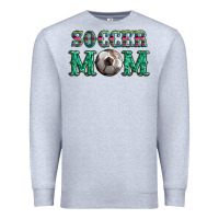 Heather Grey soccer mom with leopard ball and serape leopard Premium Sweatshirt - Artiststas