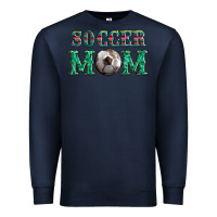 Navy soccer mom with leopard ball and serape leopard Premium Sweatshirt - Artiststas
