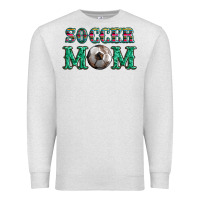 Oatmeal Heather soccer mom with leopard ball and serape leopard Premium Sweatshirt - Artiststas