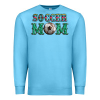 Ocean Blue soccer mom with leopard ball and serape leopard Premium Sweatshirt - Artiststas