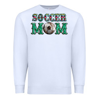 White soccer mom with leopard ball and serape leopard Premium Sweatshirt - Artiststas
