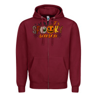Burgundy spooky season Zipper Hoodie - RacoonDesign