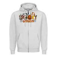Dove Grey spooky season Zipper Hoodie - RacoonDesign