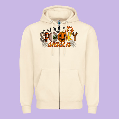 Spooky Season Zipper Hoodie Designed By Racoondesign