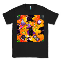 Black halloween cat and witch seamless pattern Classic Tee - BundleAndBundleShop
