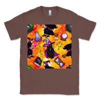 Chestnut halloween cat and witch seamless pattern Classic Tee - BundleAndBundleShop