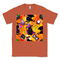 Copper halloween cat and witch seamless pattern Classic Tee - BundleAndBundleShop