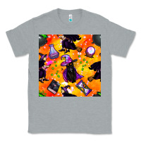 Heather Grey halloween cat and witch seamless pattern Classic Tee - BundleAndBundleShop