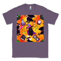 Lavender halloween cat and witch seamless pattern Classic Tee - BundleAndBundleShop