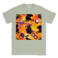 Matcha halloween cat and witch seamless pattern Classic Tee - BundleAndBundleShop
