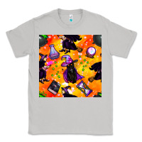 Moon Dust halloween cat and witch seamless pattern Classic Tee - BundleAndBundleShop