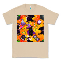 Mushroom halloween cat and witch seamless pattern Classic Tee - BundleAndBundleShop