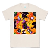 Natural halloween cat and witch seamless pattern Classic Tee - BundleAndBundleShop