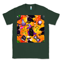 Sports Green halloween cat and witch seamless pattern Classic Tee - BundleAndBundleShop