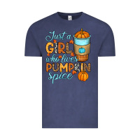 Vintage Denim Just a girl who loves pumpkin spice Vintage Tee - RanaPortraitStore