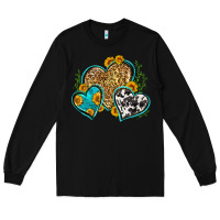 Black leopard cowhide hearts Long Sleeve Tee - Zillion Design Studio