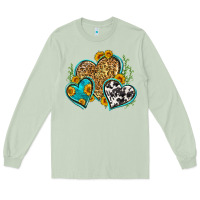 Matcha leopard cowhide hearts Long Sleeve Tee - Zillion Design Studio
