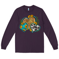 Plum leopard cowhide hearts Long Sleeve Tee - Zillion Design Studio