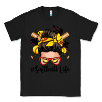 Black softball life messy bun Classic Tee - Zillion Design Studio